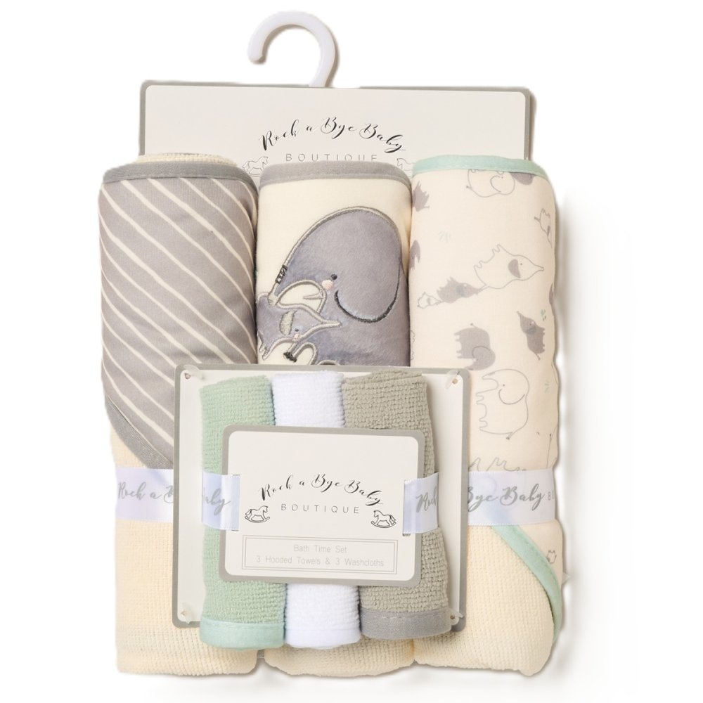 Baby Hooded Bath Towels 4 Elephants