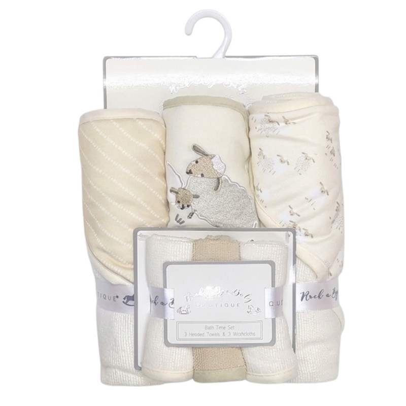 Baby Hooded Bath Towels 3 Lambs