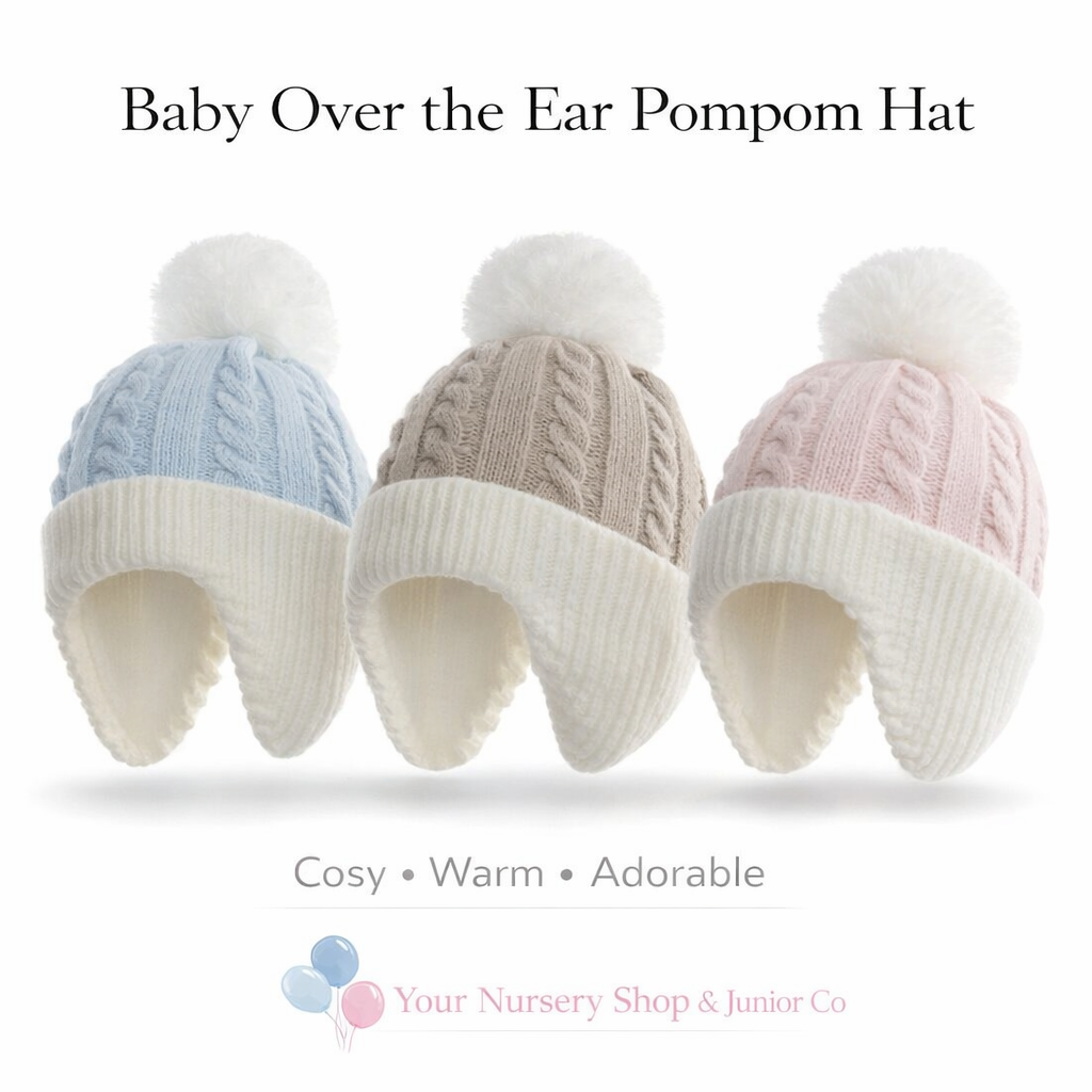 Baby Over the Ear Pompom Hat