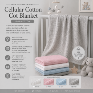 Cotton Cellular Cot Blanket