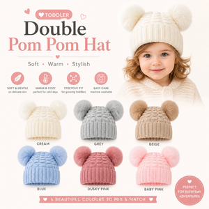 CHECKED HAT POM POMS