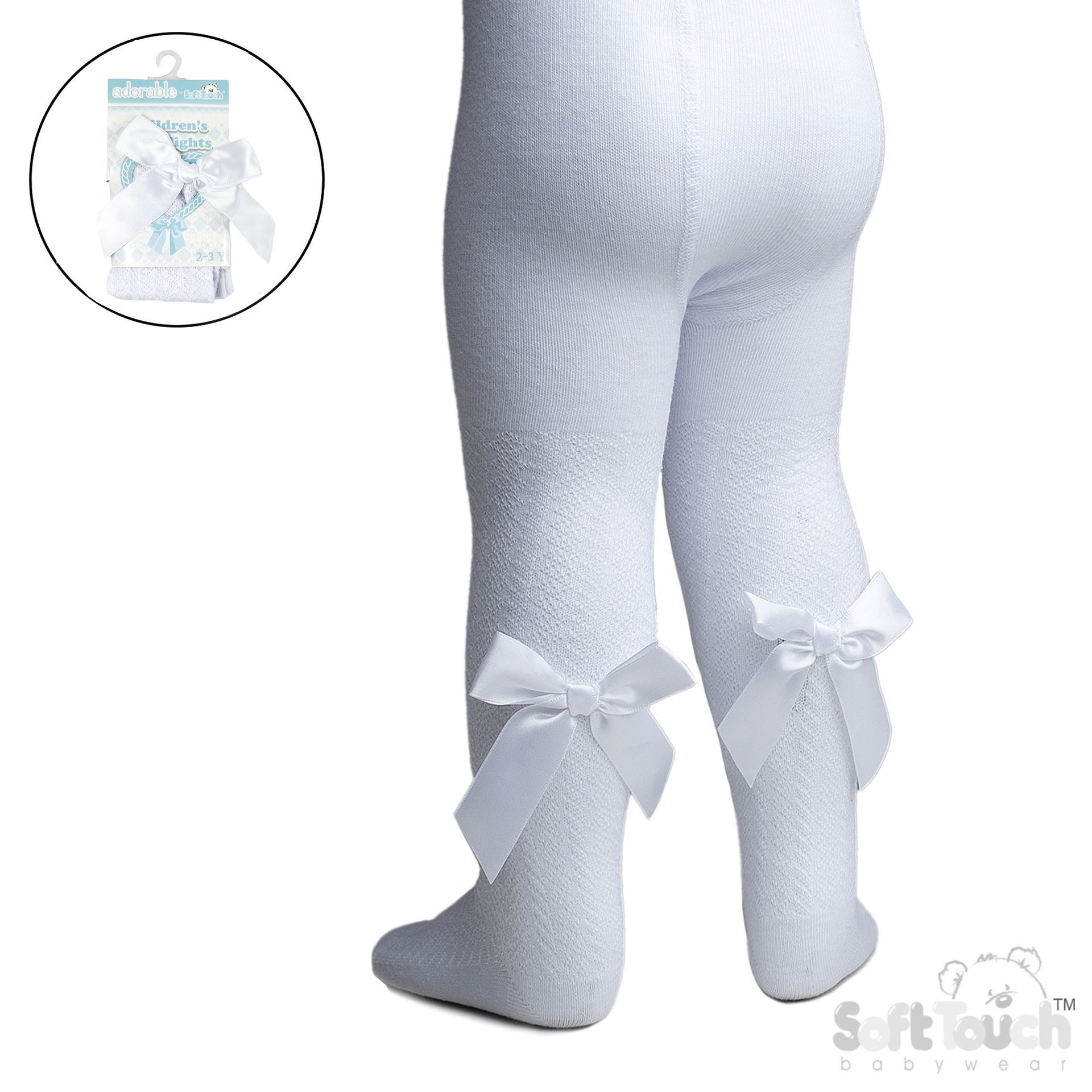 Girls Tights with Long Bow 2-5y 2 T170-W
