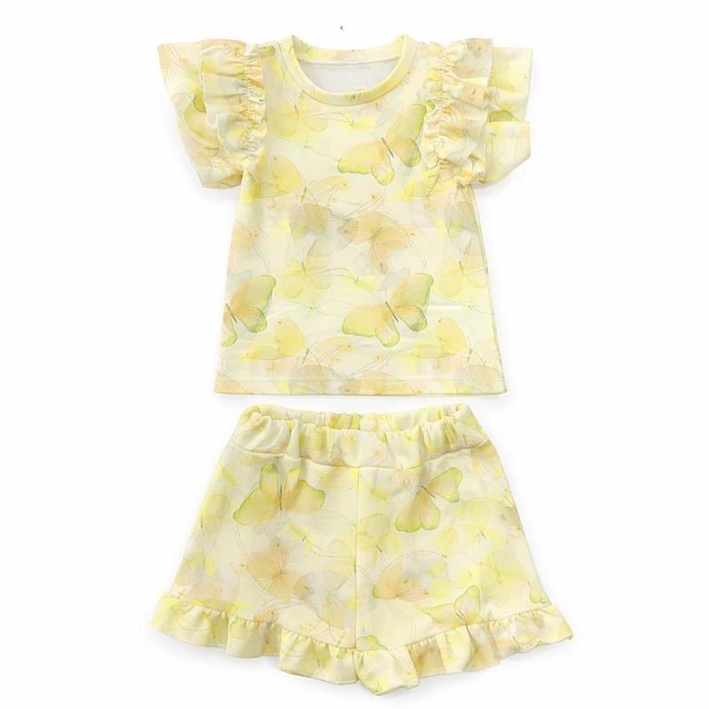 Butterfly Top & Short Set 4-14 Years 2 Yellow butterfly and tops set