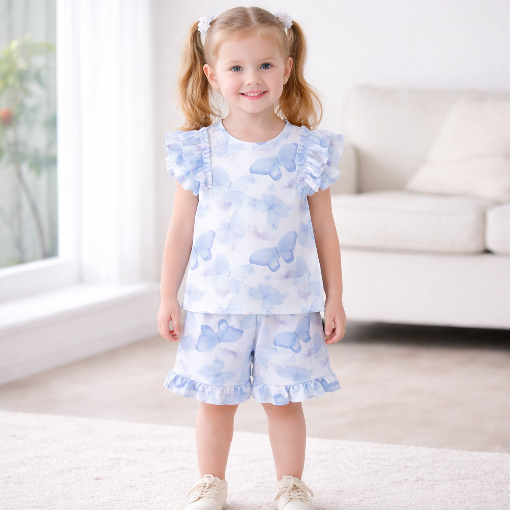 Butterfly Top & Short Set 4-14 Years 6 Butterfly Top and Short Set 4-14 Years — front view