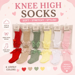 Baby Girls Clothing 11 Knee Length Baby Socks with Bow