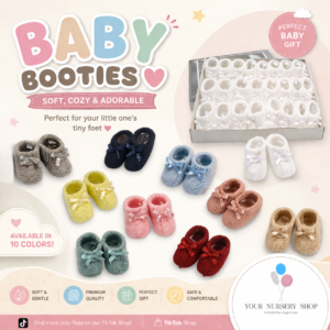 Knitted Baby Booties with Bow