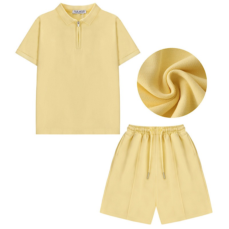 Polo Zipped T-Shirt & Drawstring Shorts Set 5 Polo Zipped T-Shirt & Drawstring Shorts Set