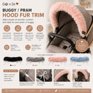 Buggy/ Pram Hood Fur Trim