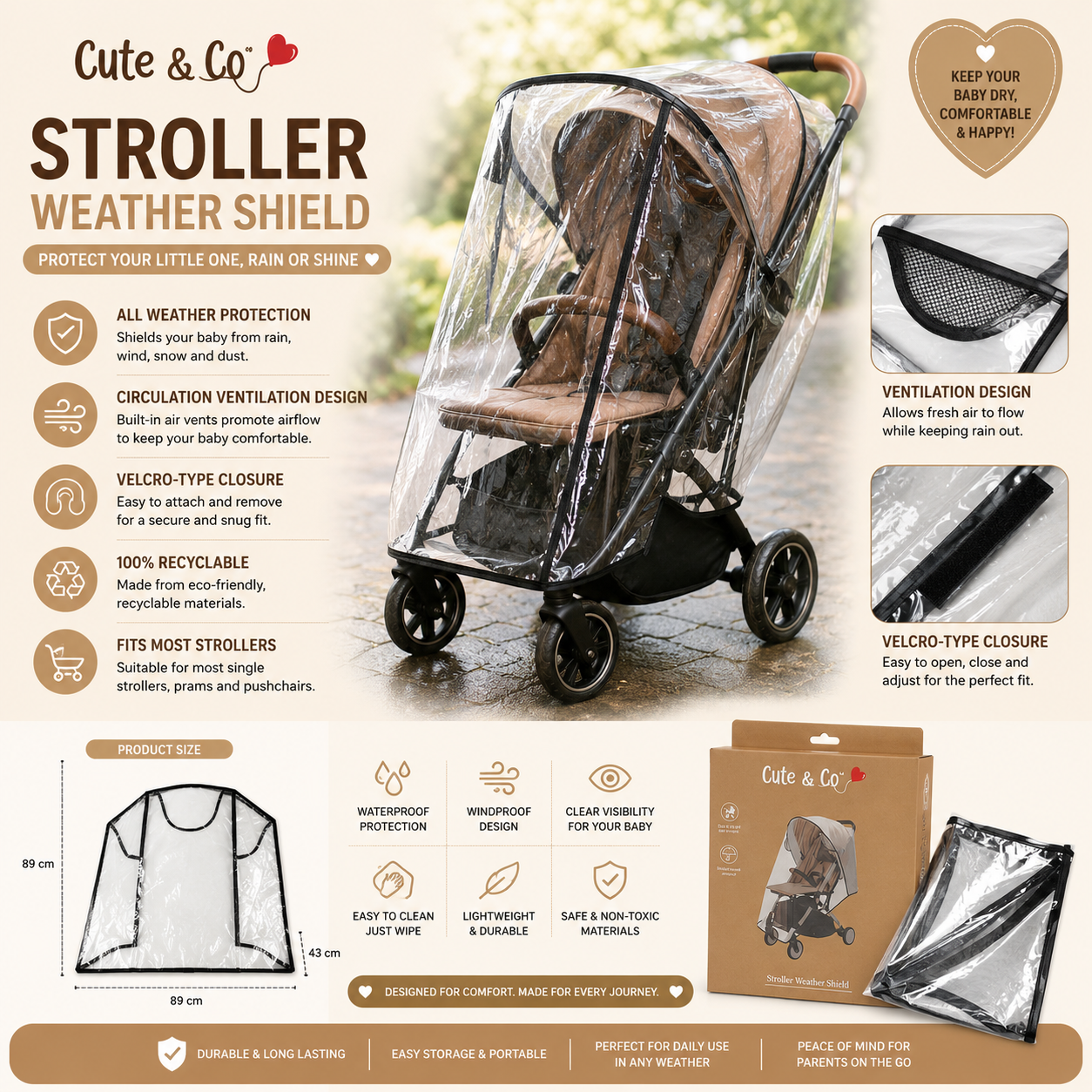 Baby Stroller/ Pram Weather Shield 2 Baby Stroller/ Pram Weather Shield