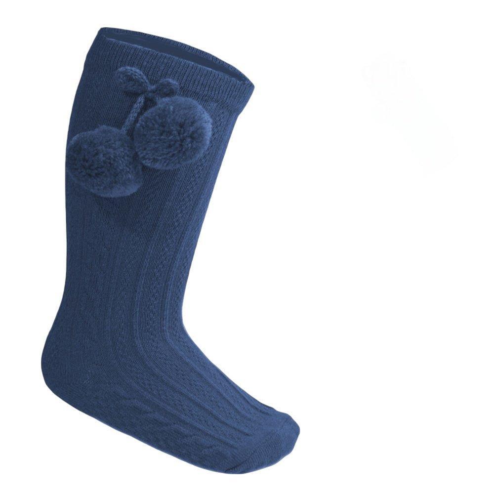 Knee High Pom Pom Socks 0-24M 4 Knee High Pom Pom Socks 0-24M — gallery image 4