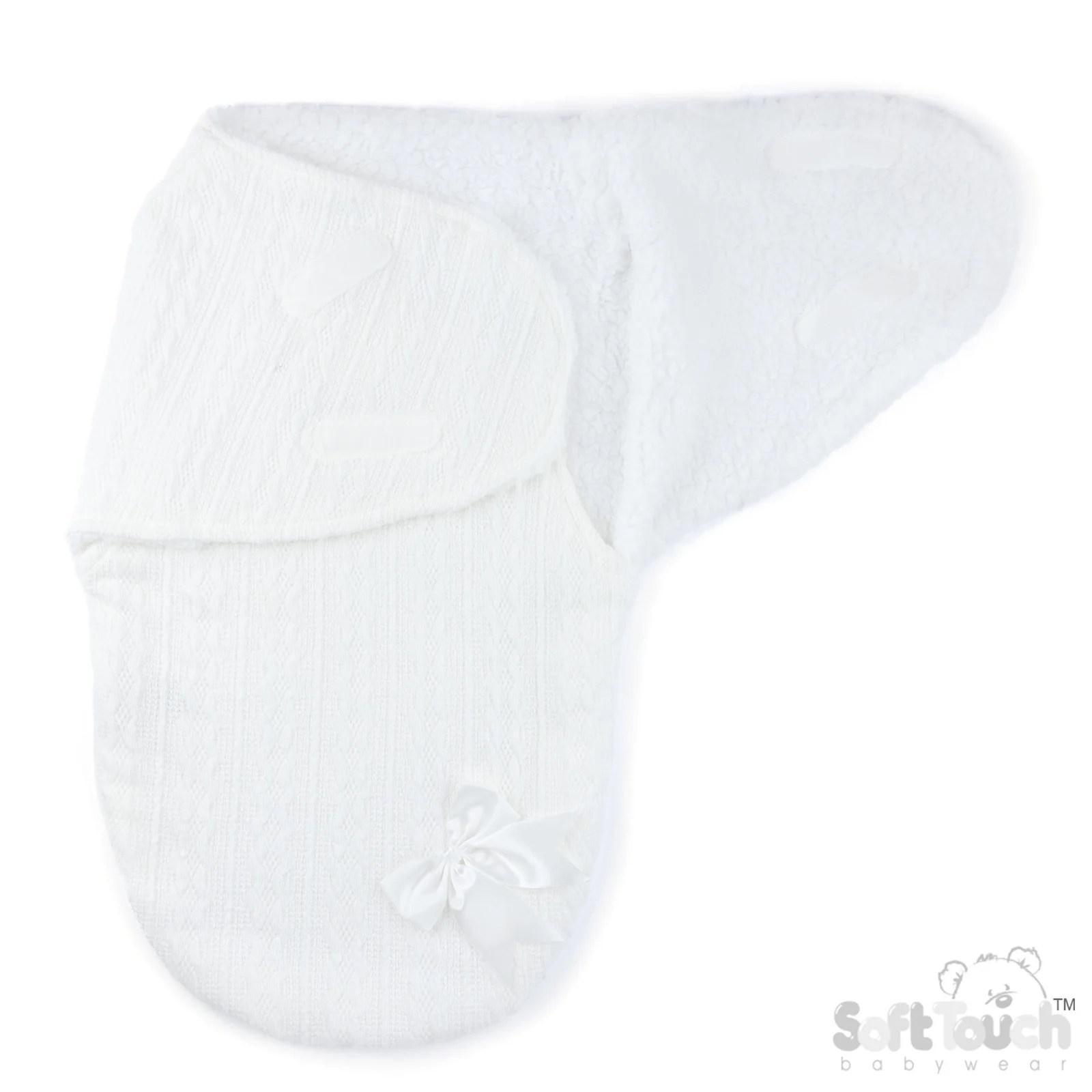 Baby Swaddle Bow Wrap 3 White swaddle