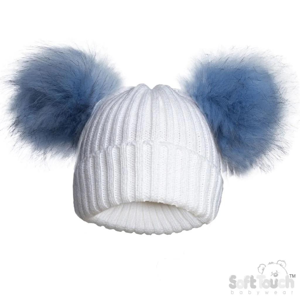 Double Pompom Hats NB-12M Dual Pom 3 Double Pompom Hat NB-12M Dual Pom — gallery image 3