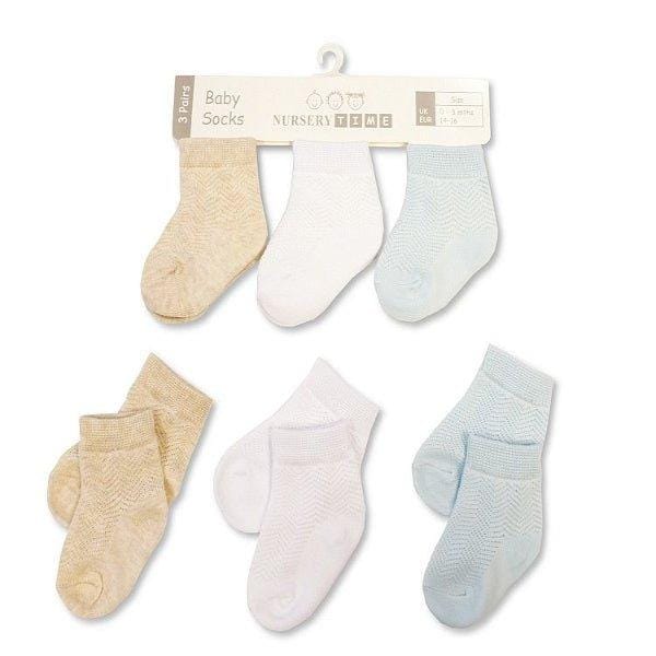Plain Baby Socks 3 Pack 0-6m Boys & Girls 3 Plain Baby Socks 3 Pack 0-6m Boys & Girls — gallery image 3