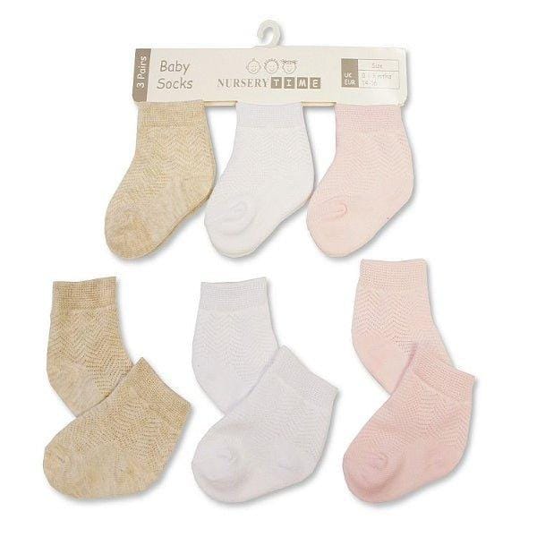 Plain Baby Socks 3 Pack 0-6m Boys & Girls 2 Plain Baby Socks 3 Pack 0-6m Boys & Girls — gallery image 2