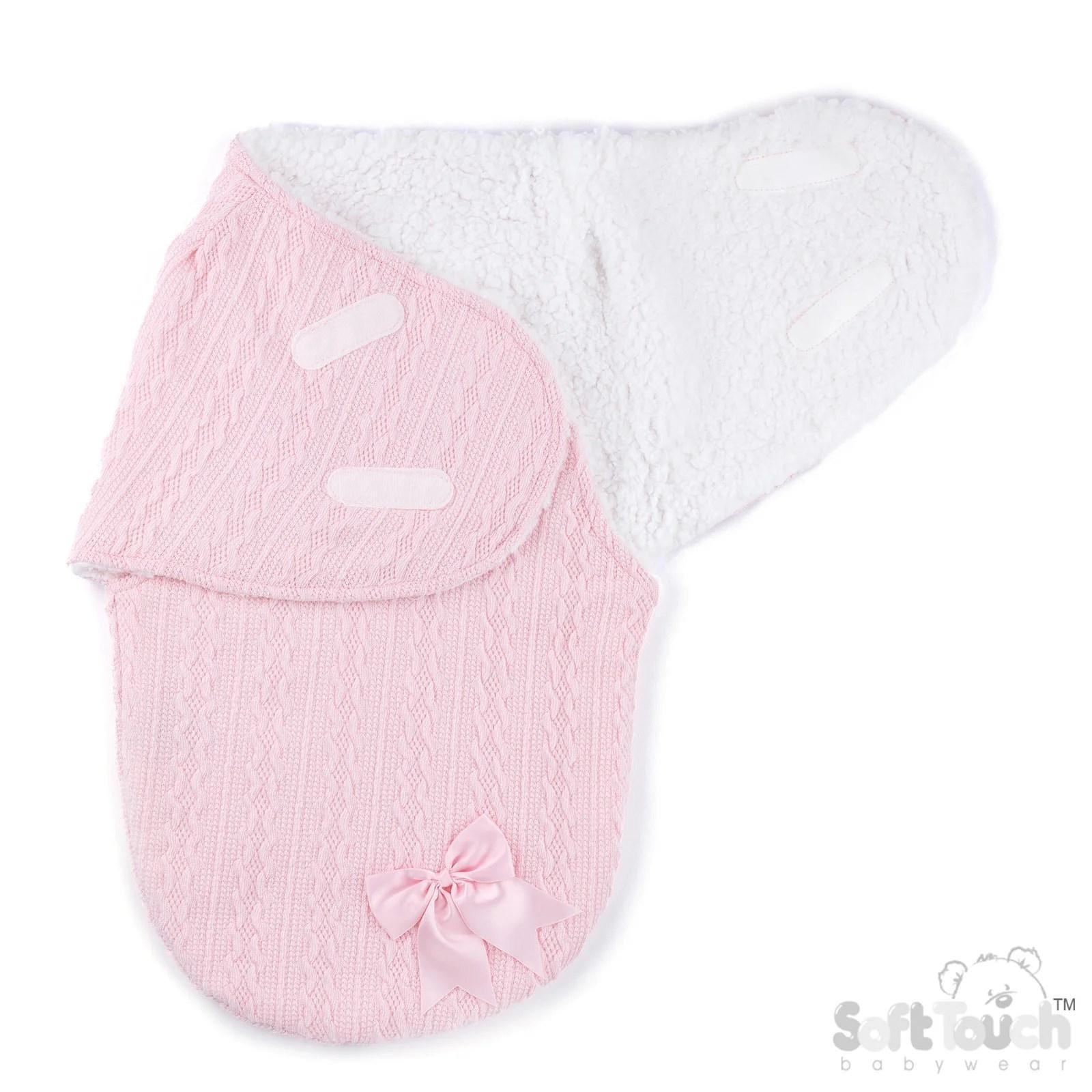 Baby Swaddle Bow Wrap 2 Pink Swaddle