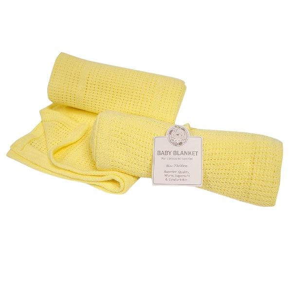 Baby Cellular Roll Cotton Blanket 3 yellow Cellar Roll Blanket