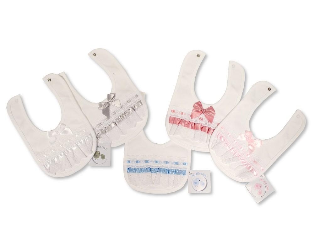 Baby Lace Bibs with Popper - Multiple Colours 2 Baby Lace Bibs with Popper – Multiple Colours — gallery image 2