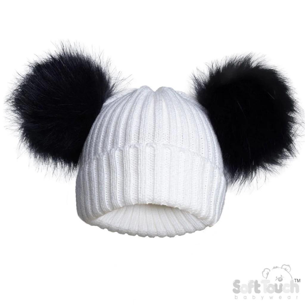 Double Pompom Hats NB-12M Dual Pom 4 Double Pompom Hat NB-12M Dual Pom — gallery image 4