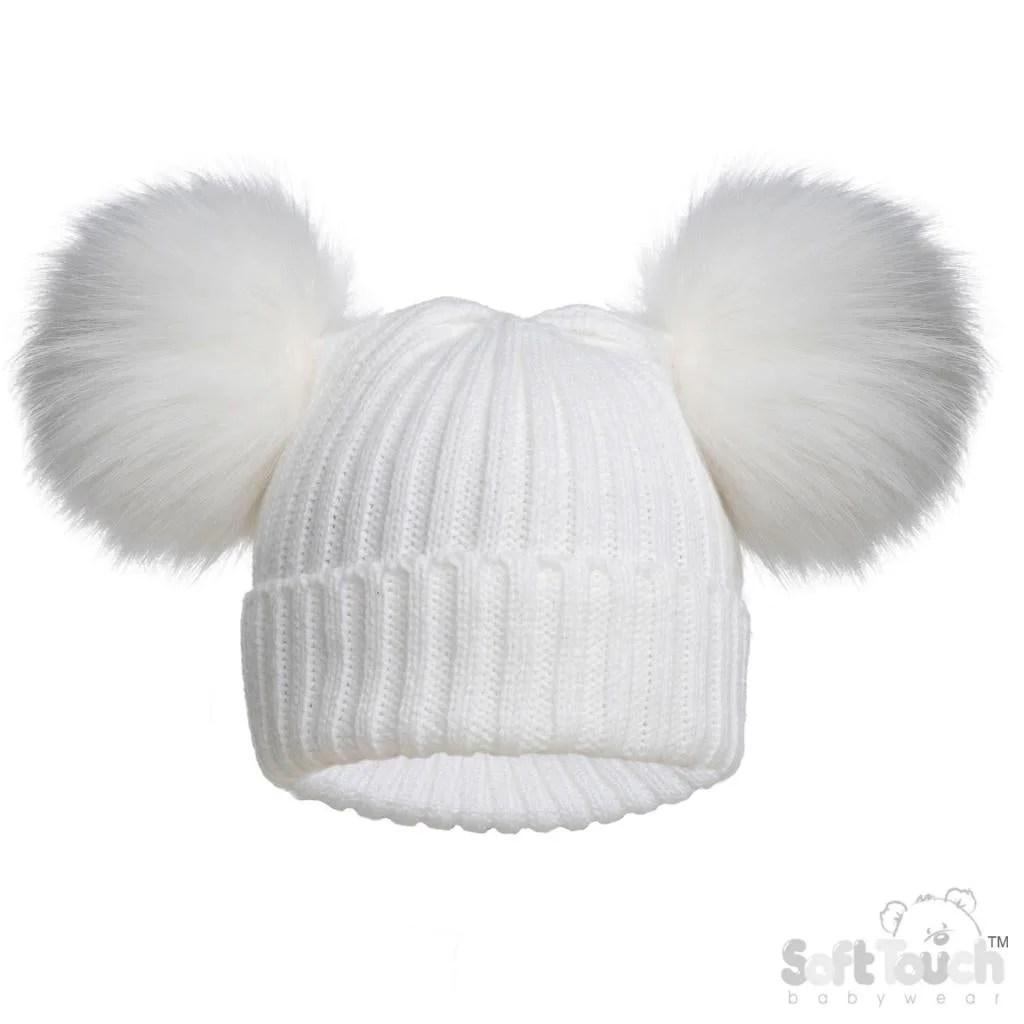 Double Pompom Hats NB-12M Dual Pom 5 Double Pompom Hat NB-12M Dual Pom — gallery image 5