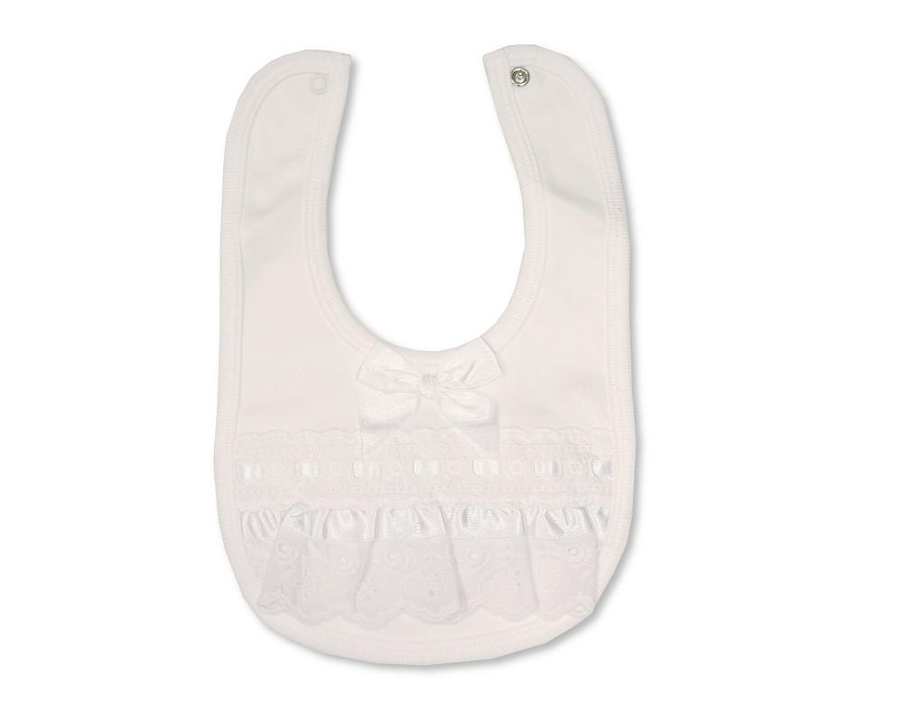 Baby Lace Bibs with Popper - Multiple Colours 6 Baby Lace Bibs with Popper – Multiple Colours — gallery image 6